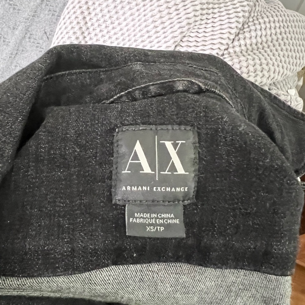 A/X Armni Exchange black denim jean jacket - Picture 7 of 7